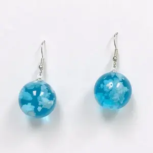 Blue sky white clouds earrings