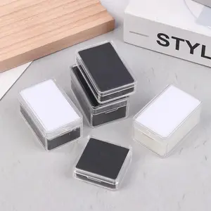 1PCS Bare Diamond Storage Box Plastic Diamond Display Case Colored Gem With Double Inner Cushion Bare Stone Box