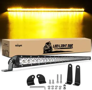 Nilight Led Light Bar Amber 41 Inch 200W Super Slim Spot Flood Combo 19000LM 3D Driving Fog Off Road Lights for Trucks Pickup SUV ATV UTV Boat