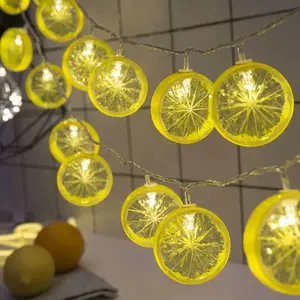 Lemon Slice Decorative Lights Colored Lantern Flashing String Star Net Red Light Girl Heart Bedroom Room Layout