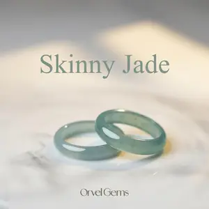 Natural Skinny Jade Ring | Green Jade Ring US Size 3–13 | Minimalist Stacking Ring | Boho Gift for Her | Polished Finish | Calm Balance & Natural Elegance