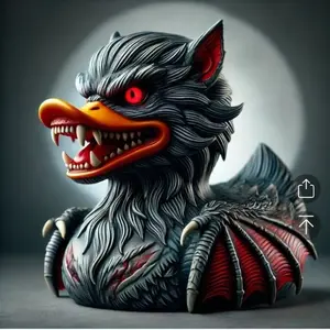 Dark Style Werewolf Duck Resin Figurine, Horror Movie Inspired Tabletop Decor, Perfect Party Gift Craft, Unique Home Decoration, Statues