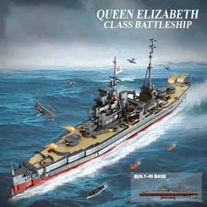 2277PCS Queen Elizabeth Class Battleship Building Blocks Model Toys Desktop Ornaments Military Ship Bricks Sets Ideal Gifts For Kids Adult
