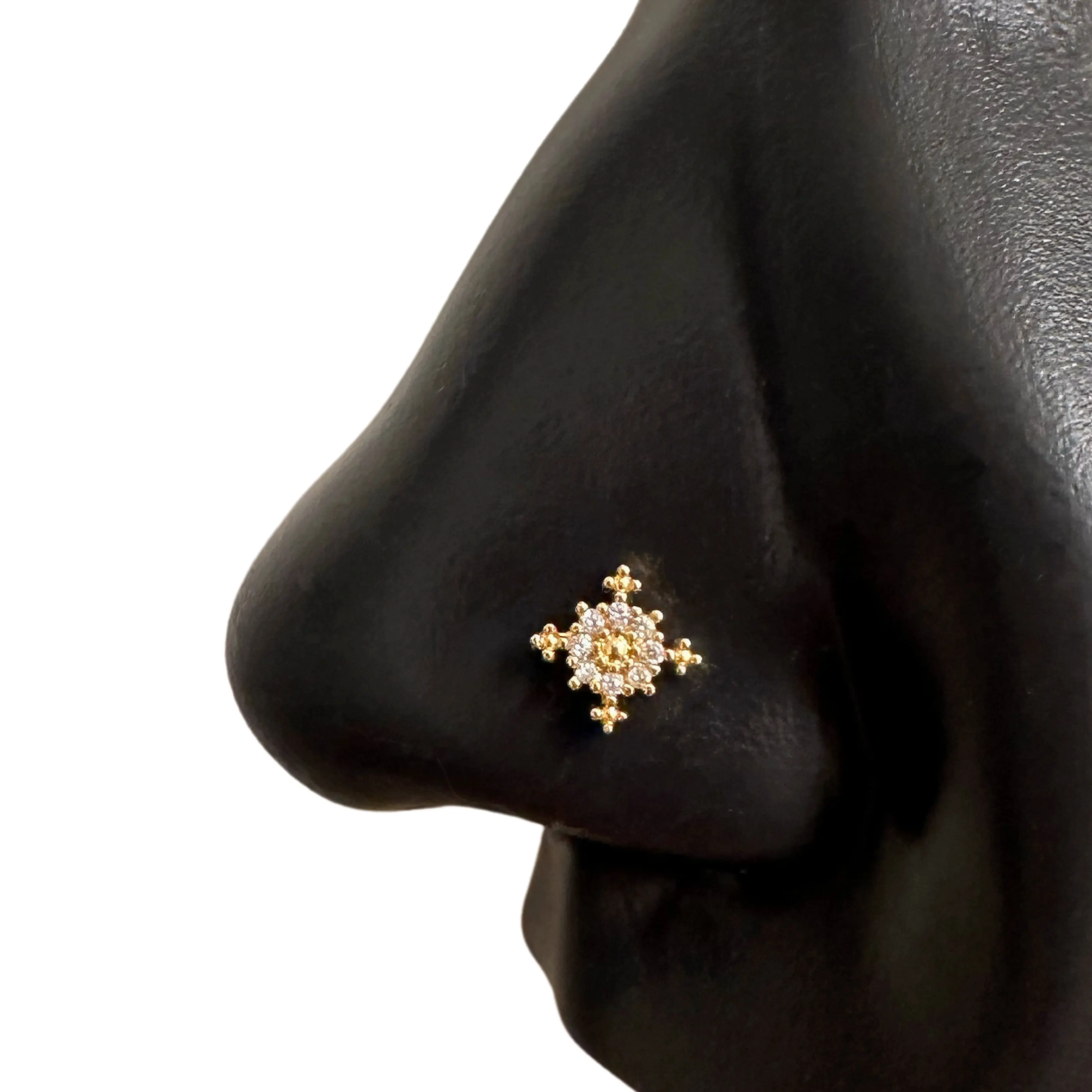 Statement Gold Snowflake Nose Stud