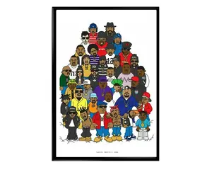 Fallen Rapper Cartoon Collage Poster Classic Rap Music Wall Art Home Decor