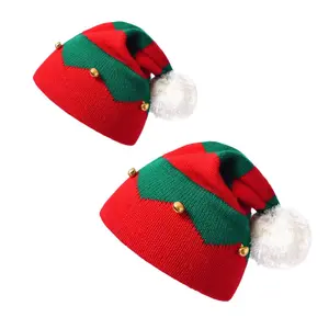 Bell Shaped Woolen Ball Christmas Hat For Both Men And Women, Warm Knitted Woolen Hat For Autumn And Winter, Santa Claus