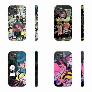 B-Billy and M-Mandy's Horror Adventures Retro Edition Mobile Phone Case for iPhone 16 Pro Max, Impact-Resistant PBT+TPU Two-Layer iPhone Case, Fits 16/15/14/13/12 Pro Max/Plus Models