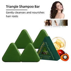 Triangle Shampoo Bar | With Peppermint & Polygonum Extract | Refreshes Scalp, Reduces Oil | Gentle Cleansing, Non-Drying | No Residue, Easy to Use | All Hair Types, Daily Care