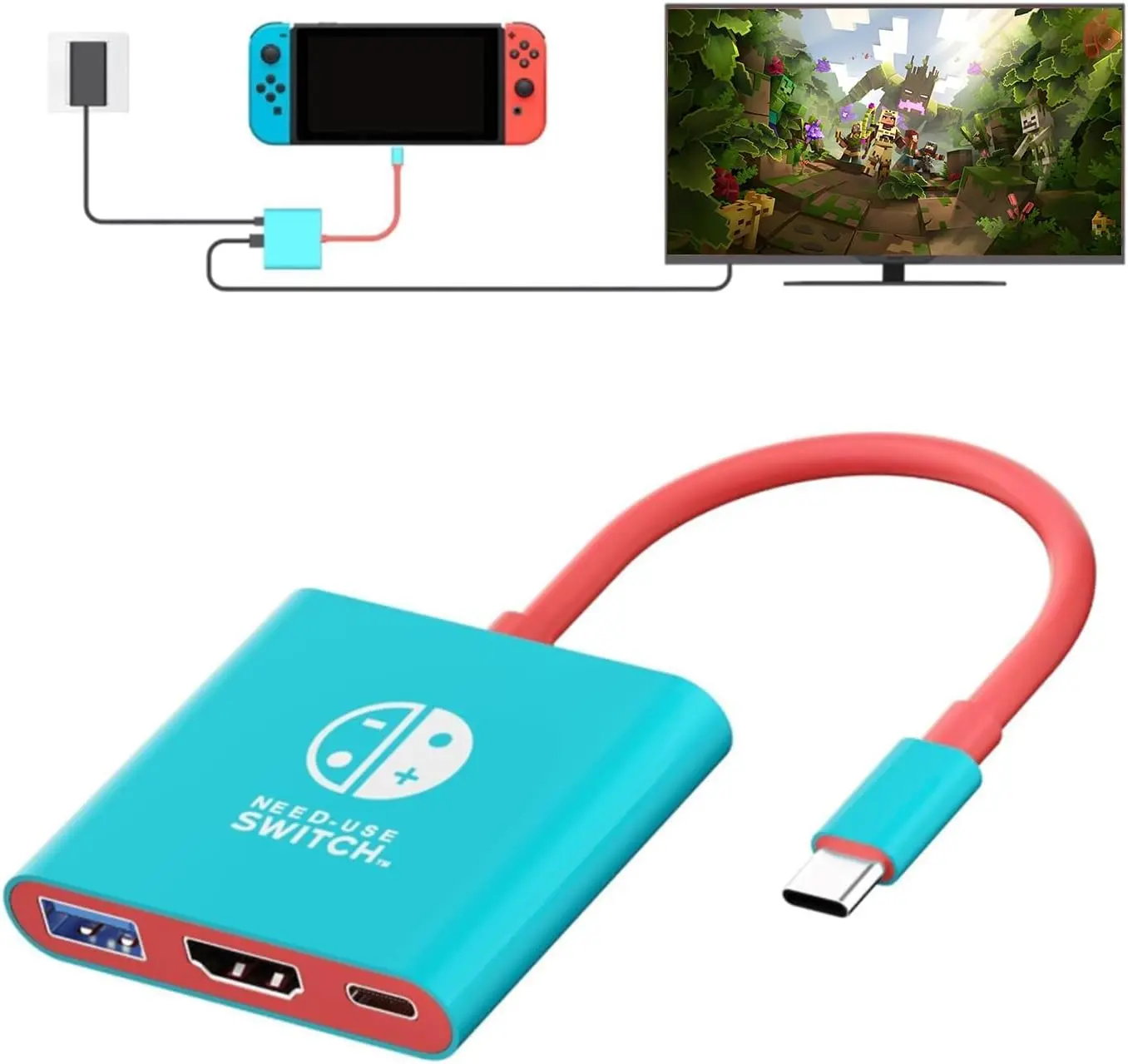 ACONEO USB C to HDMI Adapter, Type-C Digital AV Multiport Adapter, Thunderbolt 3/4 to HDMI 4K, Compatible with Switch 2, Steam Deck, ROG Ally, Legion Go, iPhone 16-17 Pro/Pro Max, MacBook, Galaxy S21-S26, Note 10/20,