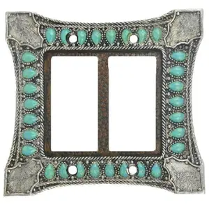 Turquoise Double Rocker Switch Wall Plate Turquoise Double Rocker Switch Wall Plate