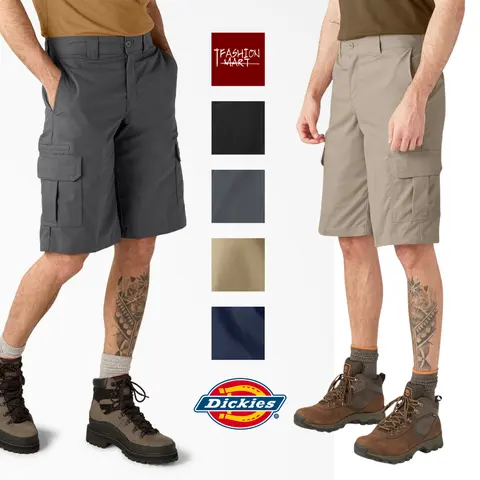 Dickies Men's FLEX Relaxed Fit 13" Knee-Length Plain Cargo Workwear Shorts, Durable & Long-Lasting Polyester/Cotton Material, Fashion Outdoor Ready Bottoms, With Pockets Men's Shorts, Cold Wash Safe