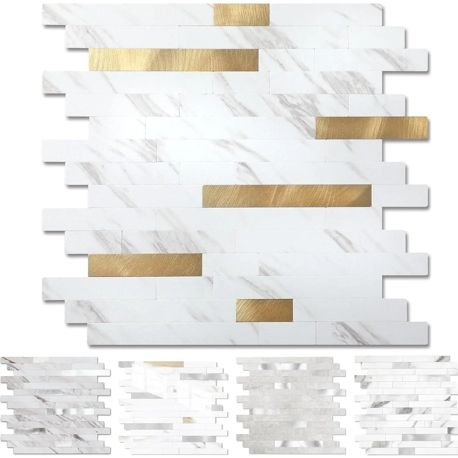 White Stone with Gold