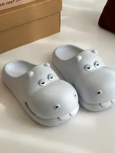 New Blue Hippo Cute Sandals, Thick Sole Design Heightening Slimming Effect, Lightweight Waterproof Beach Slippers, 2026 Fashion Footwear