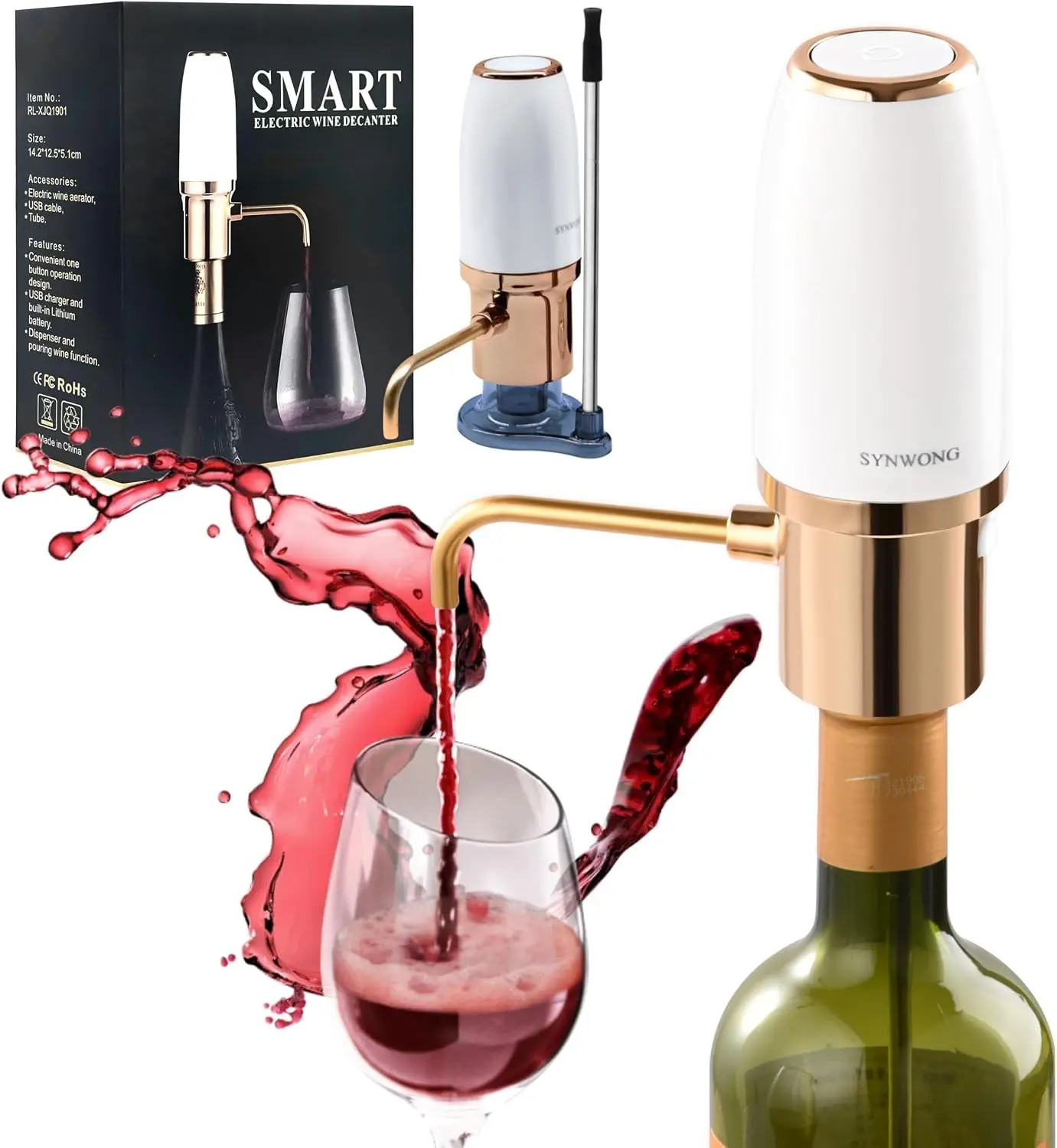 wine aerator Electric,Wine Aerator, Electric Wine Decanter, Wine Aerator Pourer Spout, Wine Dispenser, Wine Accessories， Best Gifts for Wine Lovers