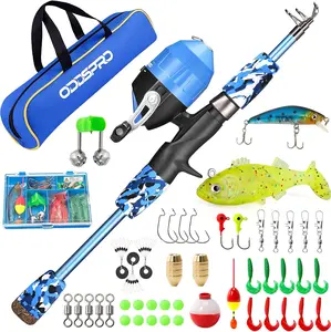 Kids Fishing Pole Pink, Portable Telescopic Fishing Rod and Reel Combo Kit - with Spincast Fishing Reel Tackle Box for Girls, Youth