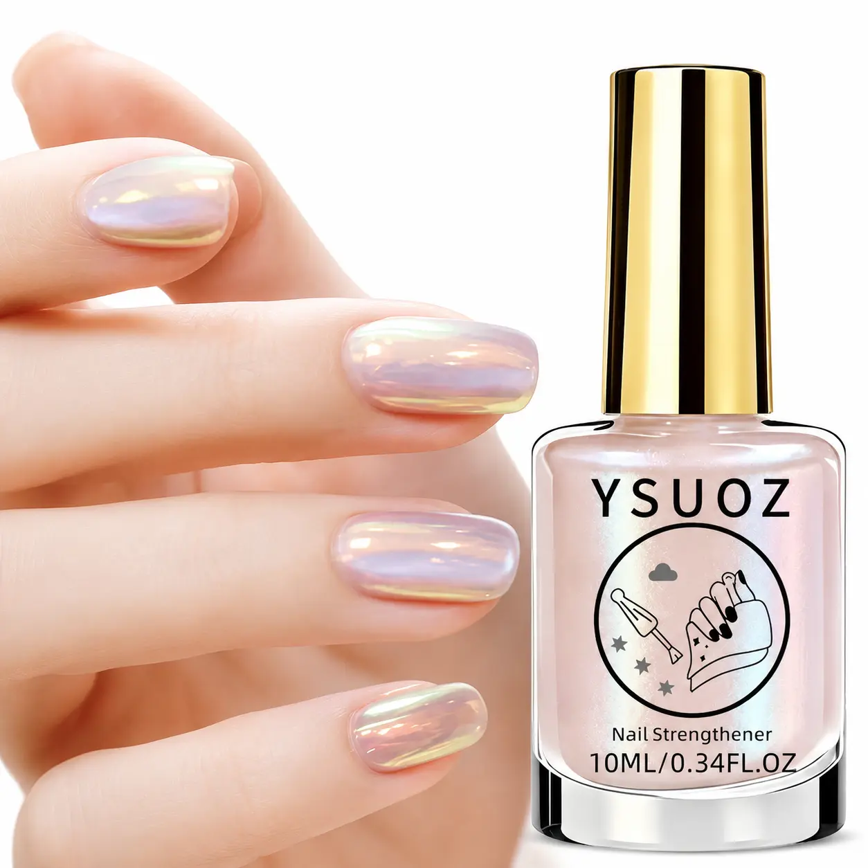 Nail Polish, Polarized Nude, Gentle and Versatile, Strengthens Nails, Easy to Apply, Natural Long-lasting Drying Formula, Dazzling and Eye-catching, Quick-drying, Glossy Transparent Finish, 10ml