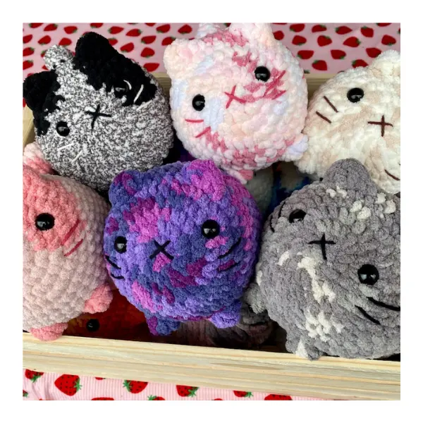 Cute Loaf Cat Plushies, Amigurumi Crochet Cat, Crochet Plushie, Crochet Plushie Bundle,Cute Crochet