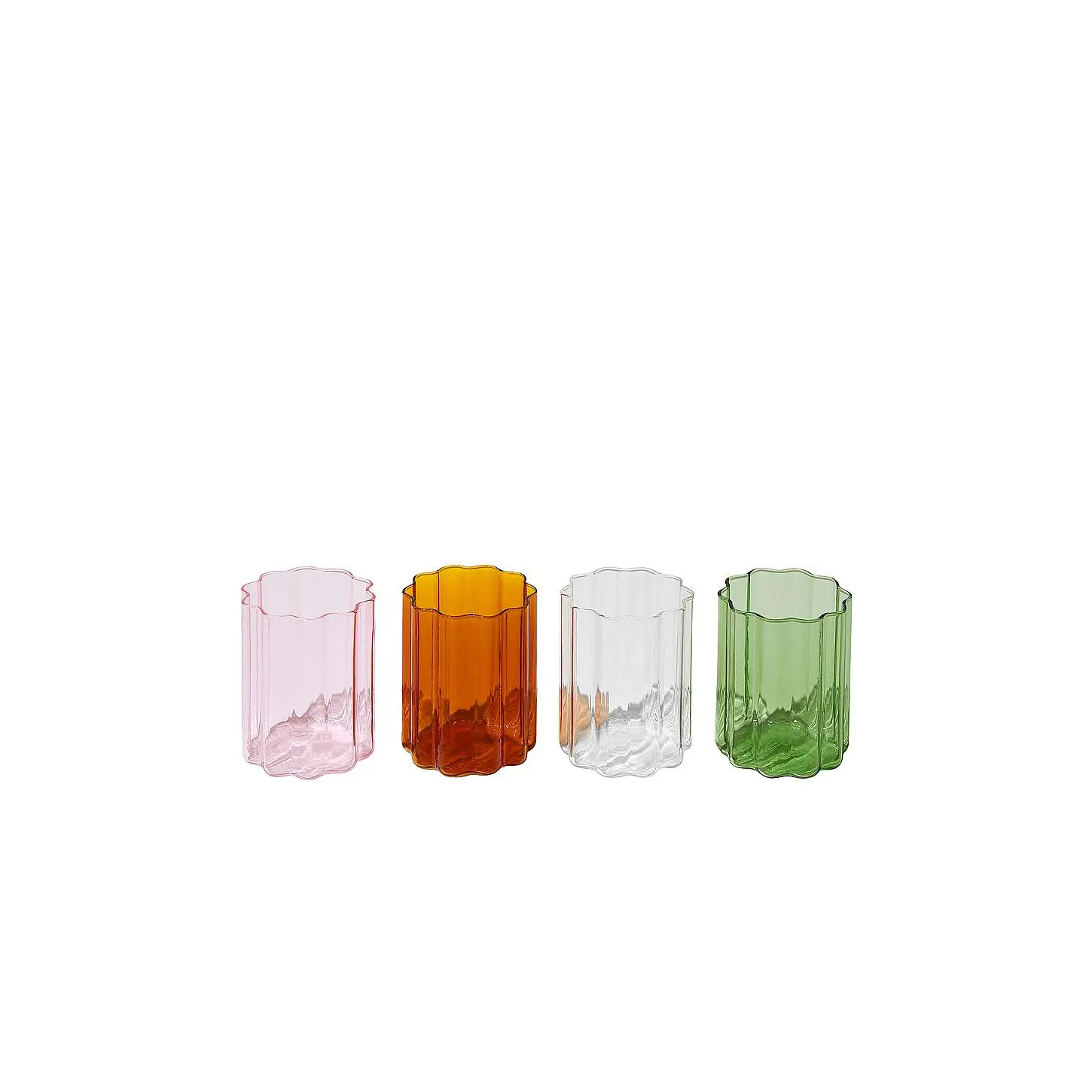 Fazeek Wave Glass Set Of 4 in Mixed