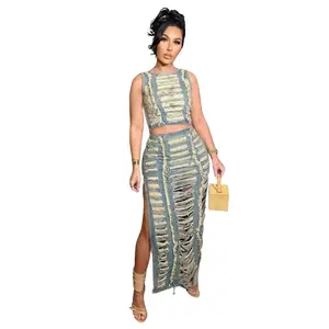 Harmony Ripped Two Piece Nordstrom Denim Skirt