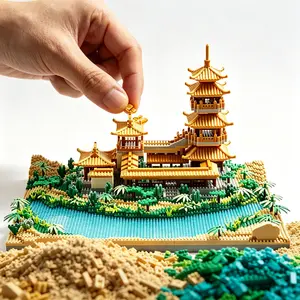 Crescent Moon Spring Micro Blocks! 3350 Pcs Chinese Architecture Building Set for Adults – Desk Decor Gift Blocks