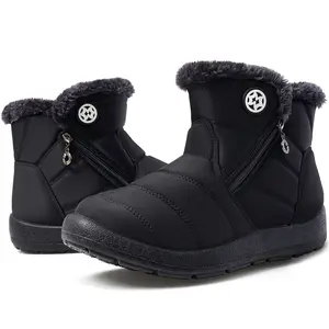Women's Warm Fur Lined Winter Snow Boots Waterproof Ankle Booties Comfortable Shoes for Women Non-Slip Durable Rubber Soles Faux