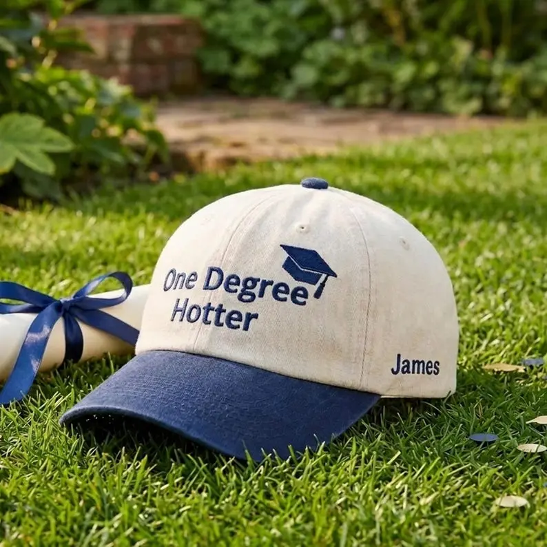 Personalized Master's Degree Graduation Trucker Hat | Custom Name Two Tone Embroidered Cap | Graduation Gift