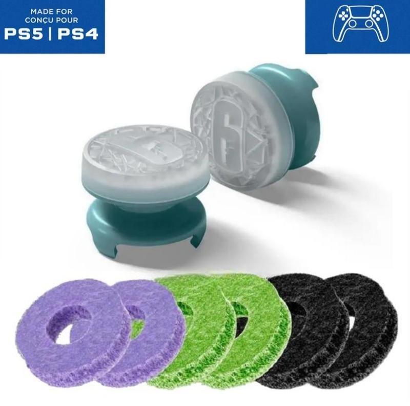 Silicone Gaming Joystick Grips Kit for PS4 & PS5 - Gaming Accessories, Anti-Slip Precision Rings, 1 High-Rise & 1 Mid-Rise Thumbsticks, PS5 Accessories, Stick Console Joysticks, Comfortable Controller Add-Ons (Red)