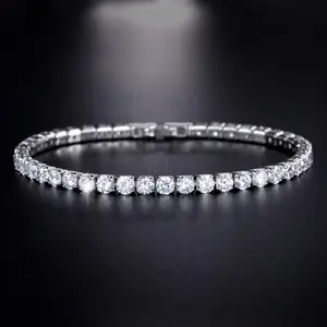 4.0mm Zircon Tennis Bracelet Unisex Fashion Simple Bracelet Jewelry Ins Cross-Border Factory Wholesale