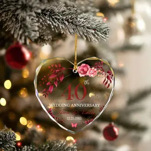 40th Wedding Anniversary Ornament, Personalized Ruby 40th Gift, Custom Ruby Wedding Keepsake, 40 Years as Mr & Mrs, Gift for Parents, Couple, Christmas Decor