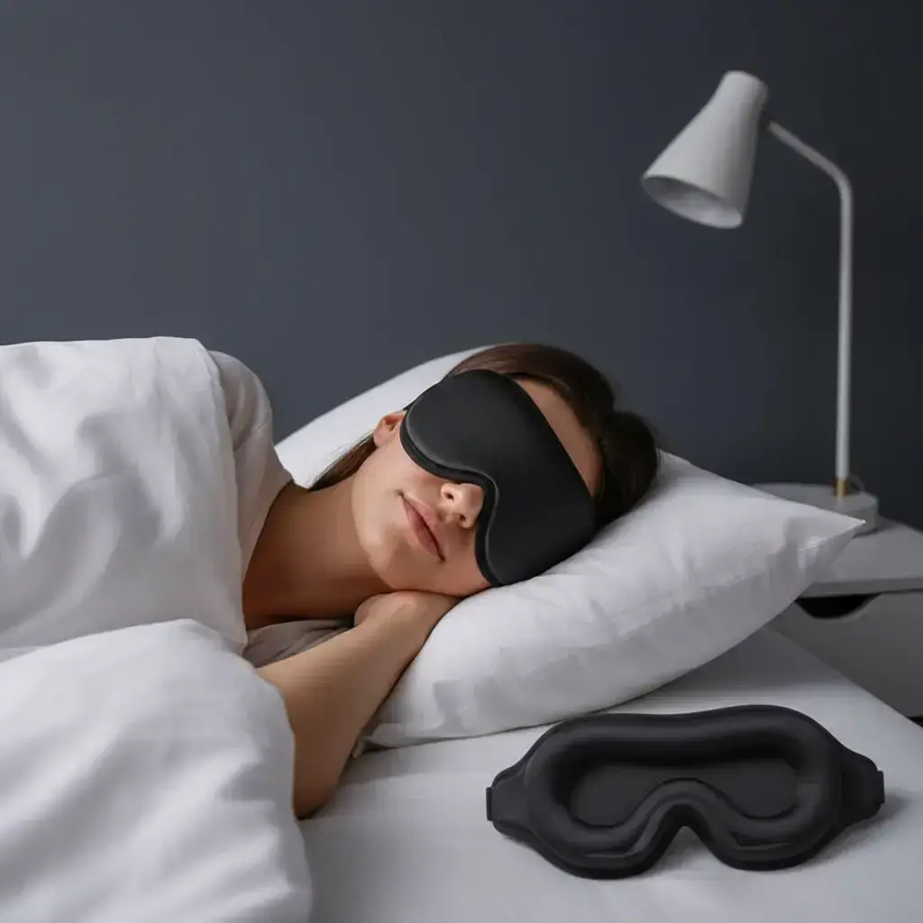 Minimalist Plain 3D Contoured Eye Cover, Blockout Light Eye Mask, Adjustable Night Sleep Mask, Sleeping Eye Mask, Eyemasks For Sleeping