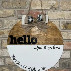 A Lot of Kids - Wood Door Hanger