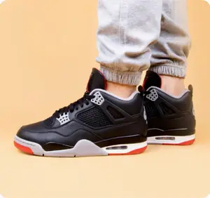 Streetwear Black and Red Shock-Absorbing Casual Sneakers