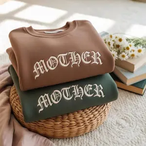 EMBROIDERED Mother Sweatshirt, Gothic Mom Crewneck, Minimalist Mama Shirt, Vintage Mom Shirt, Mother Hoodie, Motherhood Tee, Mother Day Gift