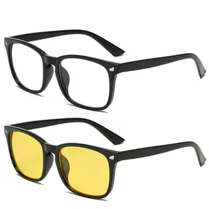Blue Light Computer Gaming Glasses for Men/Women,Basic Square Frame Fashion Eyeglasses for Work，Daily Decor
