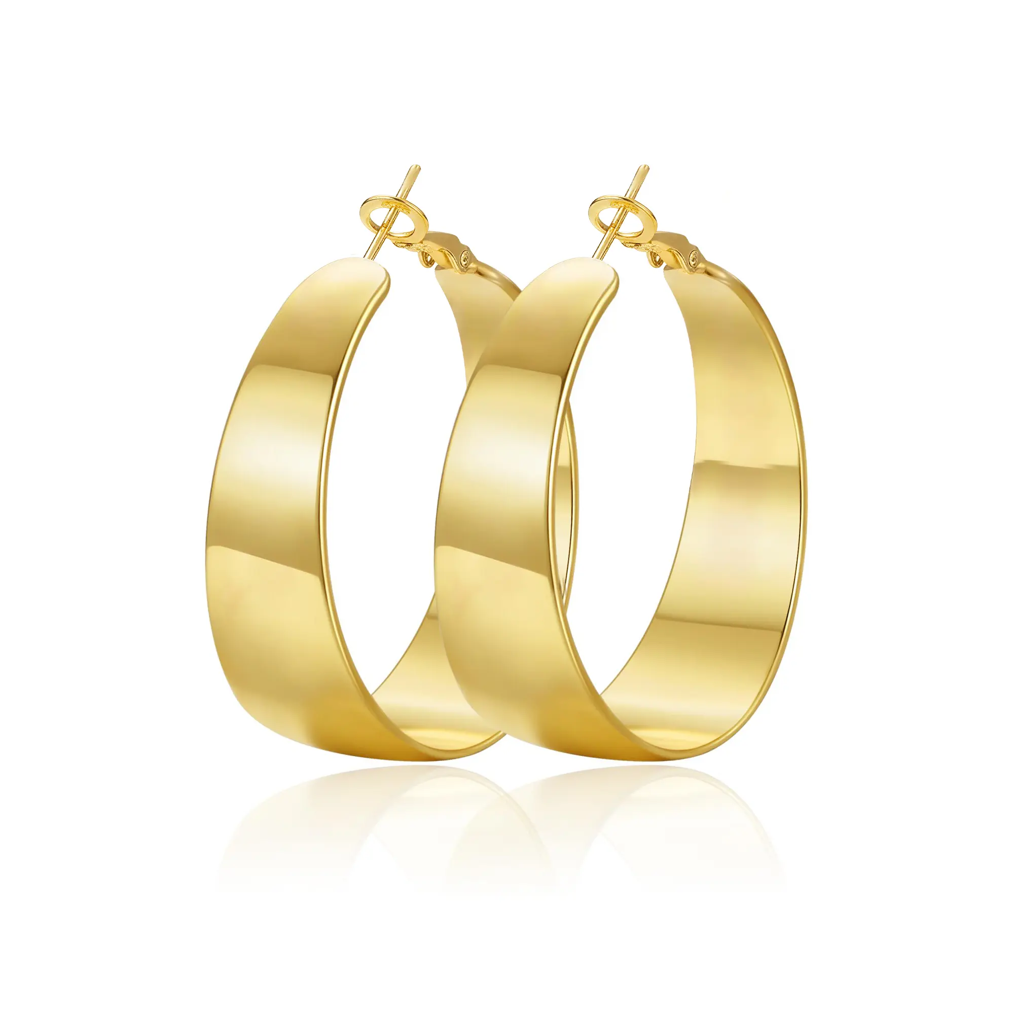 GANIA Upgraded Premium Hoop Earrings for Women with 18K Gold Plating, Hypoallergenic Lightweight Large Hoops, 30/40/50/60mm Multi Sizes, Ideal Valentine's Day Jewelry Gift