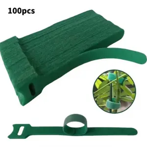 100 Reusable Adjustable Non-Slip Nylon Plant Ties, Ideal for Climbing Plants Support and Garden Maintenance