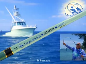 Largo Stick II Spinning Fishing Rod 7ft Two Section 7 Guides Medium Light Fiberglass Saltwater Fishing Durable Portable Strong