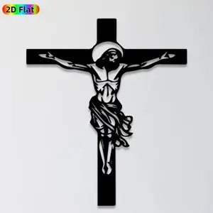 1pc Crucifix Metal Wall Art, Sacred Crucifix Statue Mural, Ideal Gift for Easter, Christmas, Christian Faith Enthusiasts, Rust-Resistant Metal Wall Decor Wall Sculptures, Perfect for Church Wall & Garden Fence, Timeless Religious Home Decor