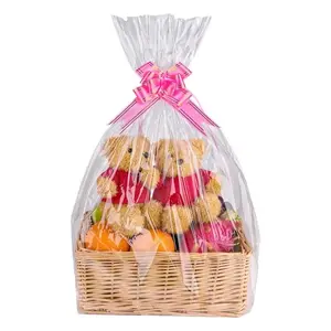 50-Pack Large Transparent Cellophane Gift Bags, Durable Opp Plastic for Christmas Gifts, Party Gift Packs, Party Favors Assortment, Perfect for Holiday Wrapping Needs