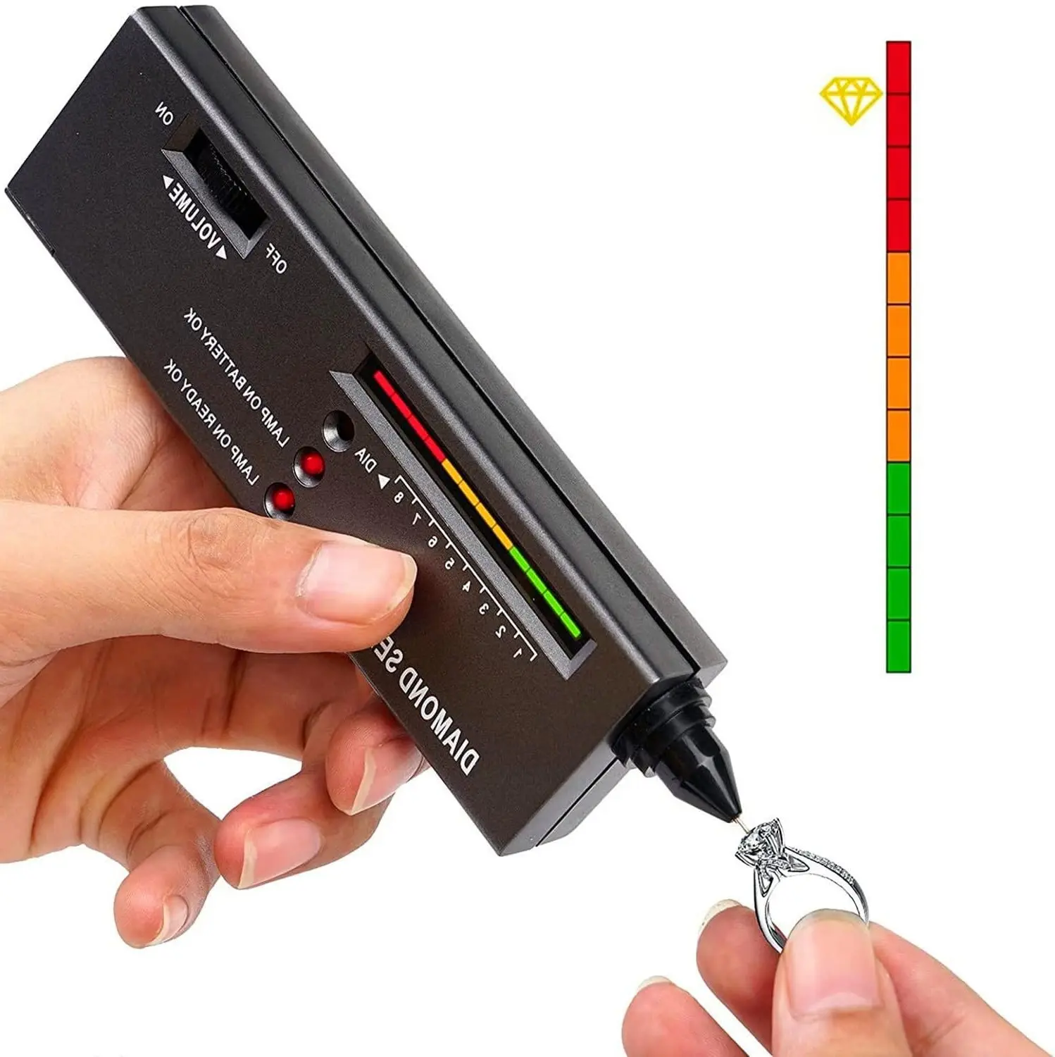High Accuracy Diamond Tester Pen Jewelry Professional Diamond Selector Kit for Novice and Expert, Thermal Conductivity Meter