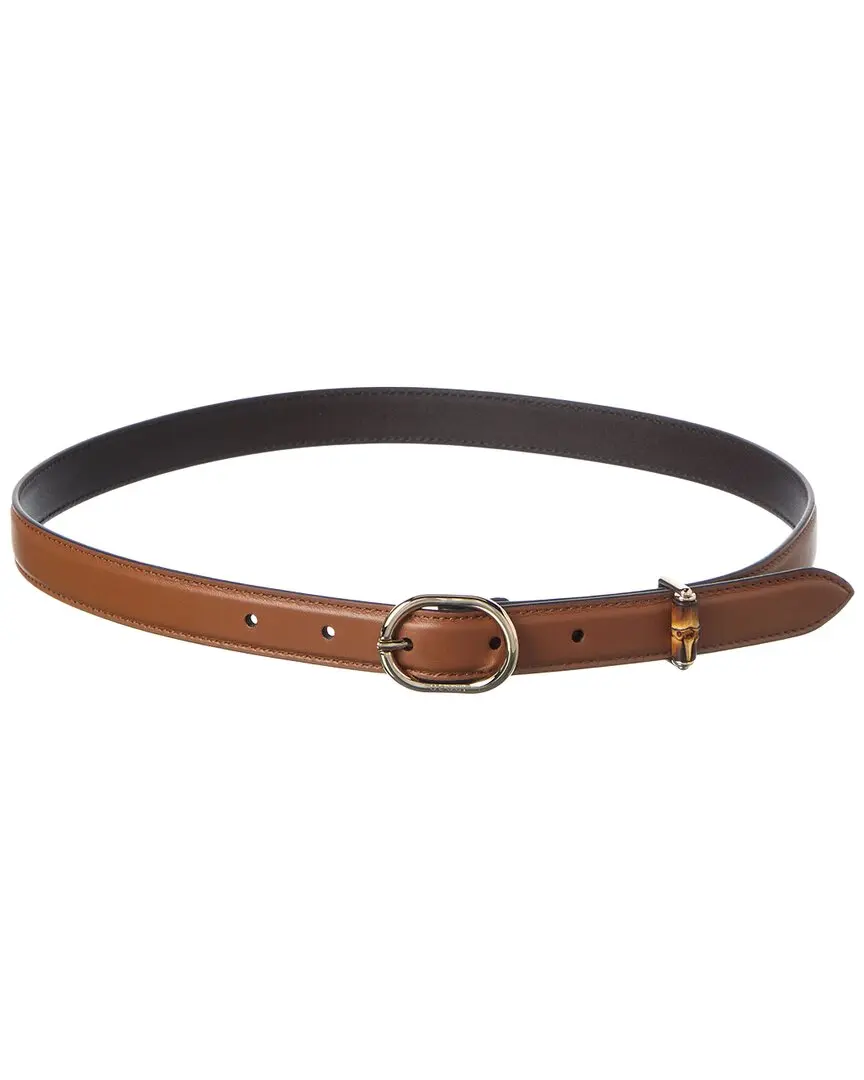 Gucci Oval Leather Buckle Belt