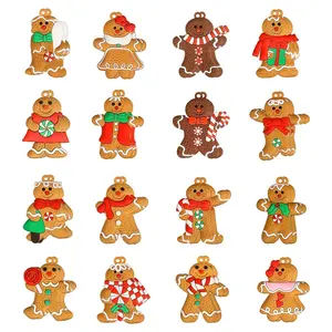 Gingerbread Man Design Hanging Ornament, 32pcs/set Cute Christmas Decoration, Hanging Decor for Christmas Tree, Home Decor