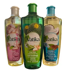 3pack Dabur Vatika Naturals Cactus Enriched Hair Oil 300ml - Nourishing Indian Oil for Strong & Healthy Hair - Gentle Formula with Amla & Vegetable Oils - Natural Moisturizer for Men & Women - Coconut