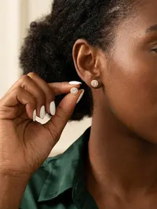 Valentine's Earrings Cubic Zirconia Stud Earrings for Women Men Big Brilliant Simulated Diamond CZ Halo Stud Earrings for Sensitive Ears 1Pair Stainless Steel Ear Studs Valentine's Earrings Fashion Gifts Valentine's Jewelry Valentine's Gift 2026 With Hear