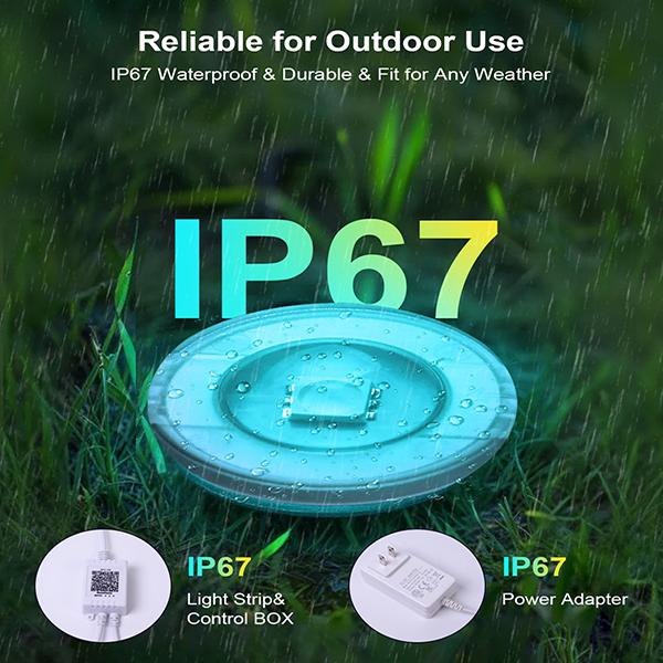 RGB Eave Outdoor Lights, Permanent Outdoor LED Colorful Eave Lights, with APP Control and Remote Control, DIY Mode, IP67 Waterproof. RGB Eave Outdoor Lights, Permanent Outdoor LED Colorful Eave Lights, with APP Control and Remote Control, DIY Mode, IP67 Waterproof.
