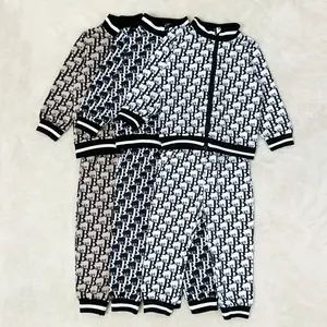 Ready Stock 6m-3y Baby Boys Outfits Stylish"B" Long Sleeve Pants 2Pcs casual Clothes Set Black WJ212209002