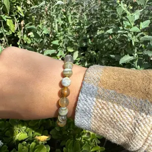 Botswana Agate Bracelet for Men and Women, Natural Stone, Handmade