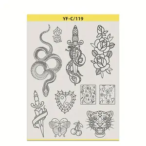 Pre-Drawn Tattoo Transfer Paper Roll, Professional Tattoo Supplies for Artists, Durable & Easy-To-Use Design, Perfect for Custom Tattoos, Temporary Tattoo, Tattoo Equipment Supply