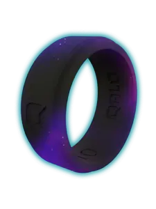 Men's Aqua Galaxy Glow Silicone Ring