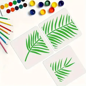 3 Palm Leaf Painting Templates, 28.8x10.5 Inch Large Tropical Leaf Wall Stencils, Plant Leaf Furniture Canvas Home Decor Crafts